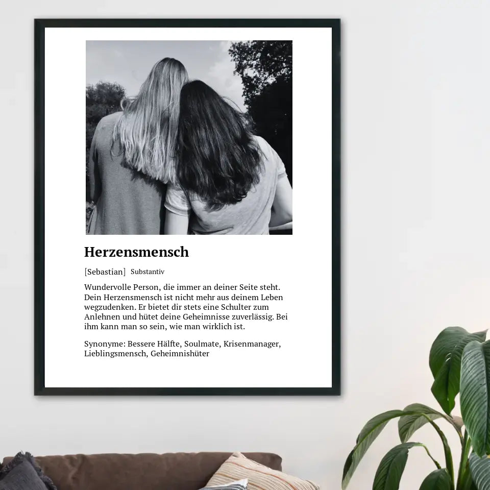 Herzensmensch Definitionsposter - Personalisierbar