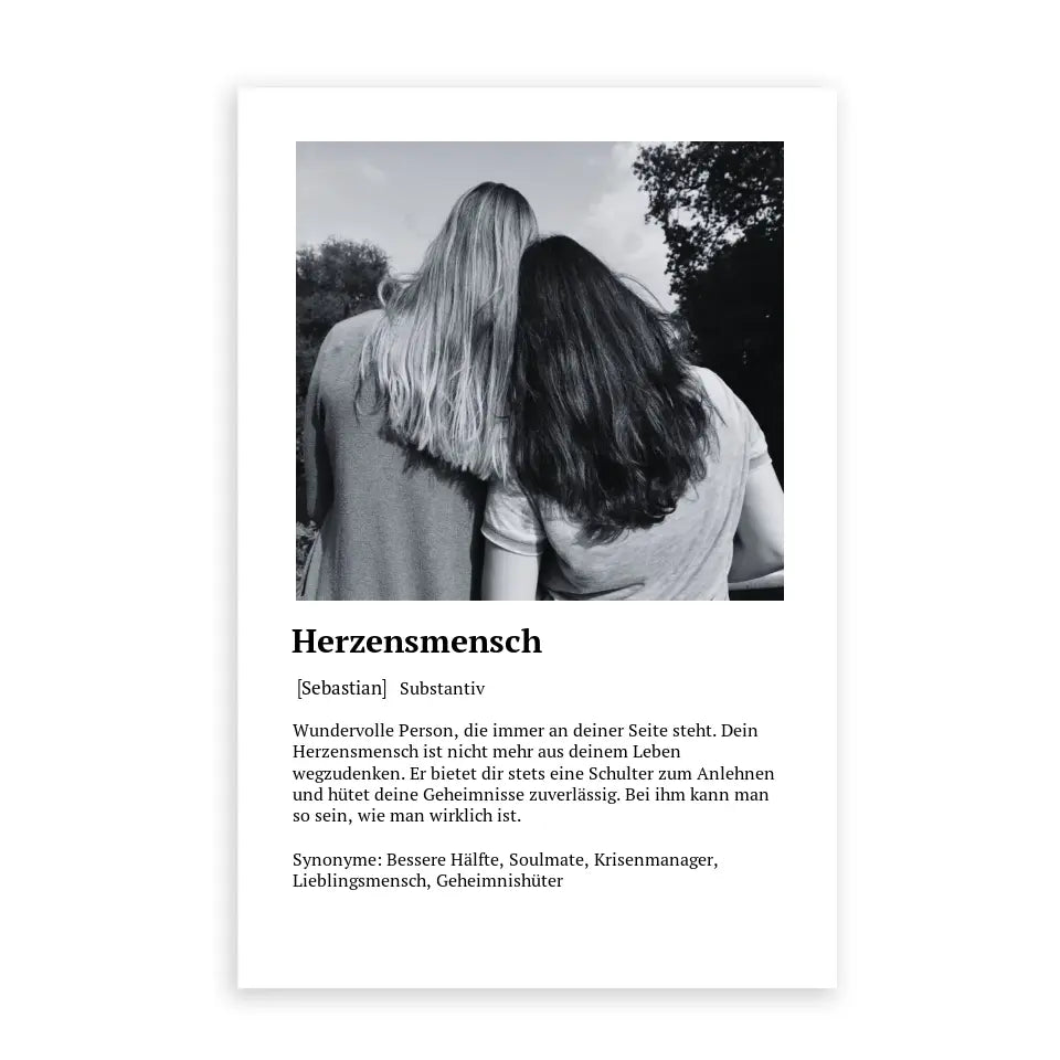 Herzensmensch Definitionsposter - Personalisierbar