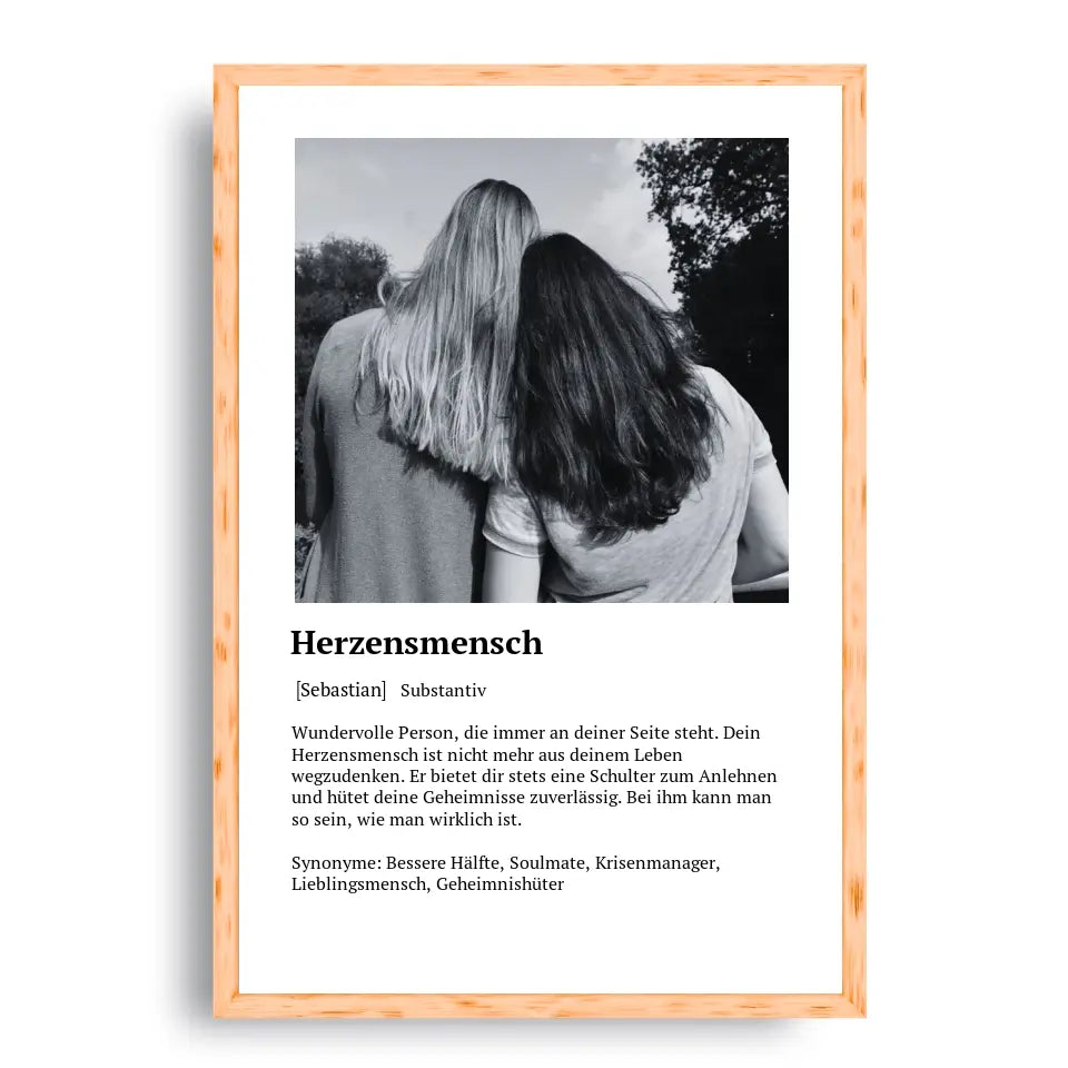 Herzensmensch Definitionsposter - Personalisierbar
