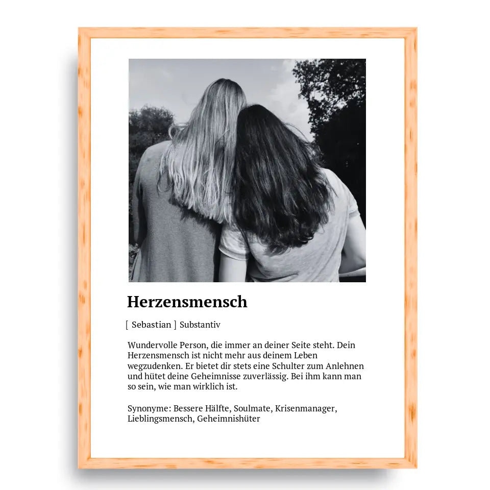 Herzensmensch Definitionsposter - Personalisierbar