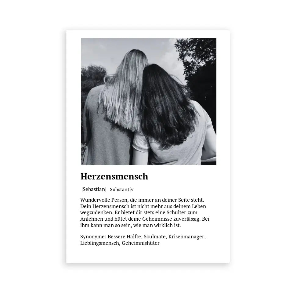 Herzensmensch Definitionsposter - Personalisierbar