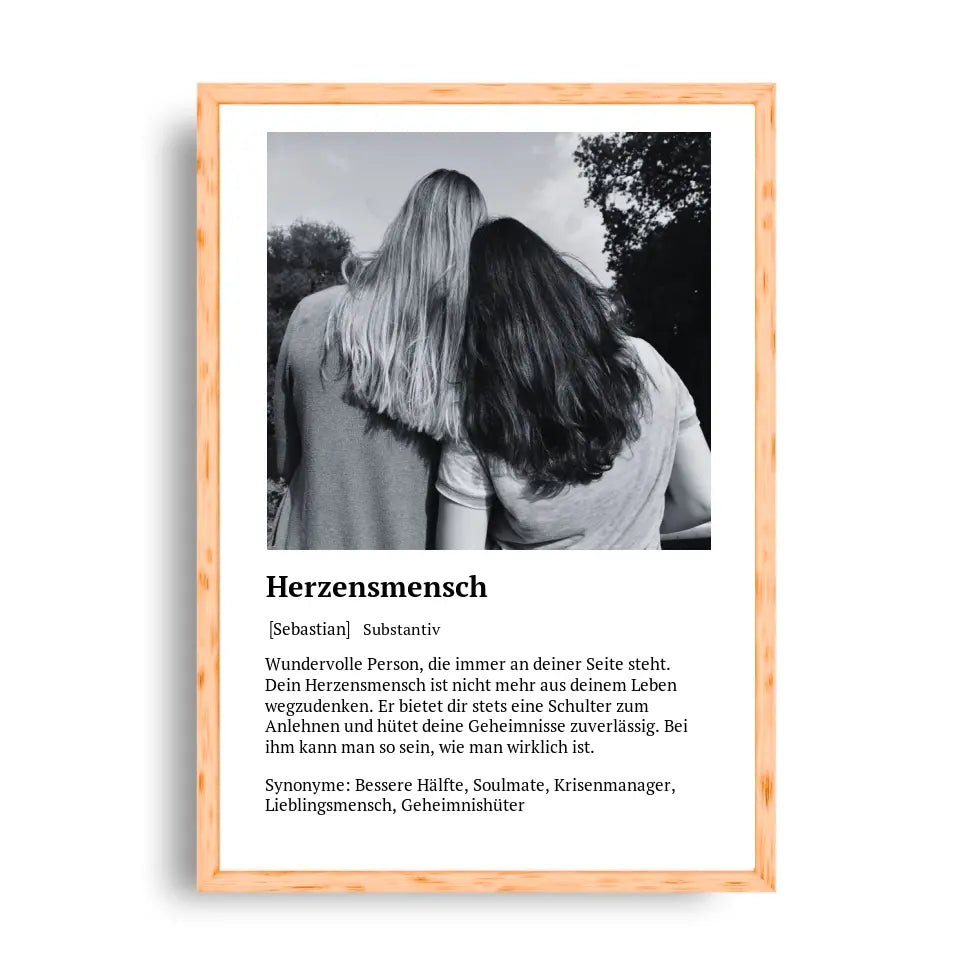 Herzensmensch Definitionsposter - Personalisierbar