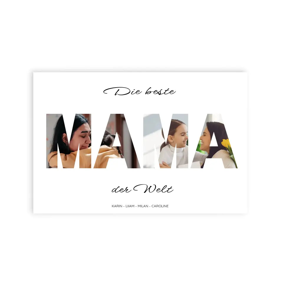 MAMA Wort Poster - Personalisiert mit Foto