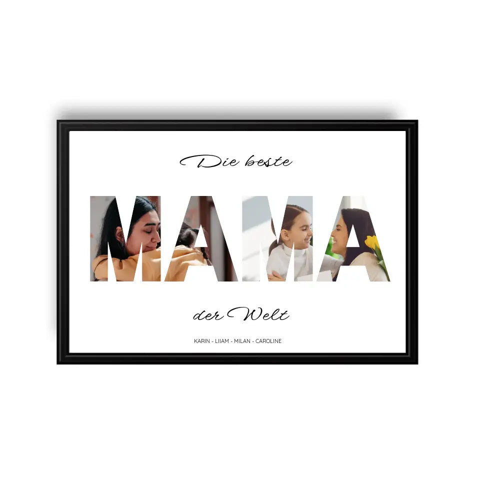 MAMA Wort Poster - Personalisiert mit Foto