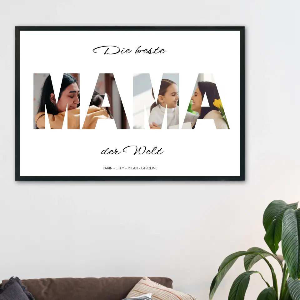 MAMA Wort Poster - Personalisiert mit Foto