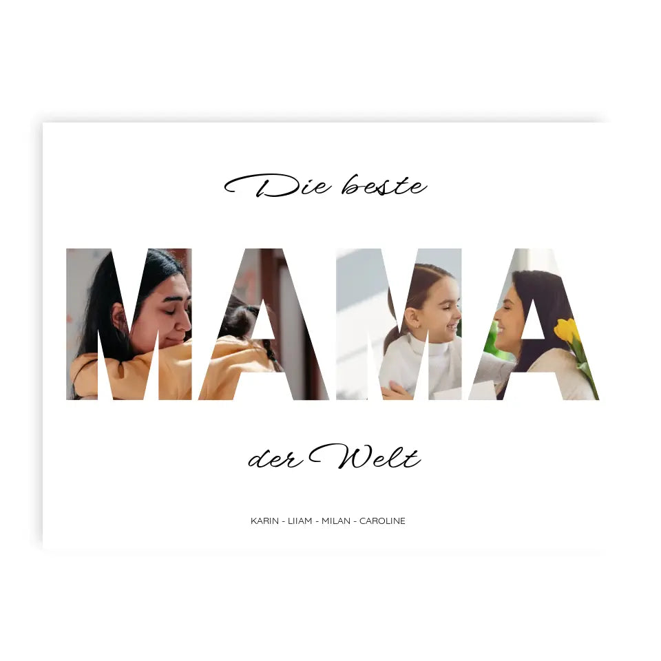 MAMA Wort Poster - Personalisiert mit Foto