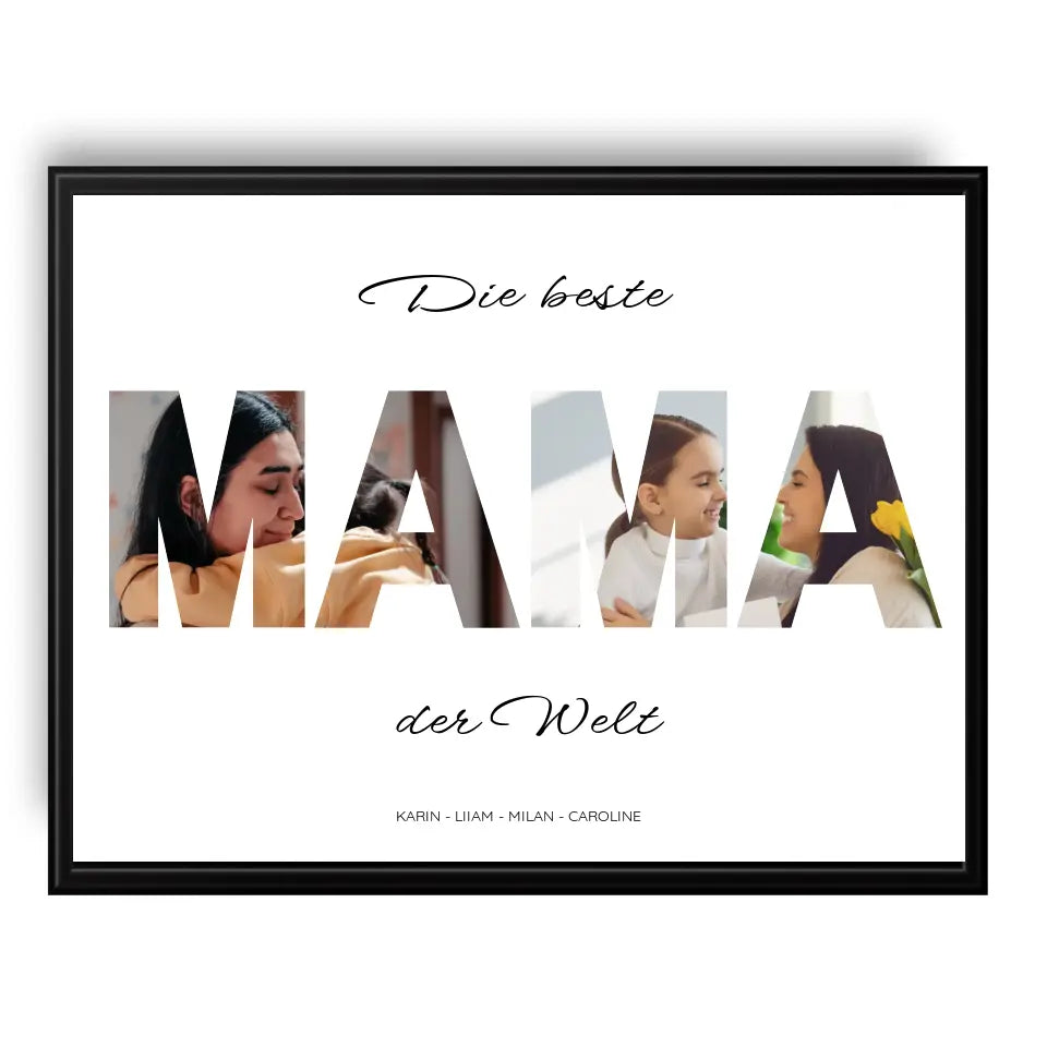 MAMA Wort Poster - Personalisiert mit Foto