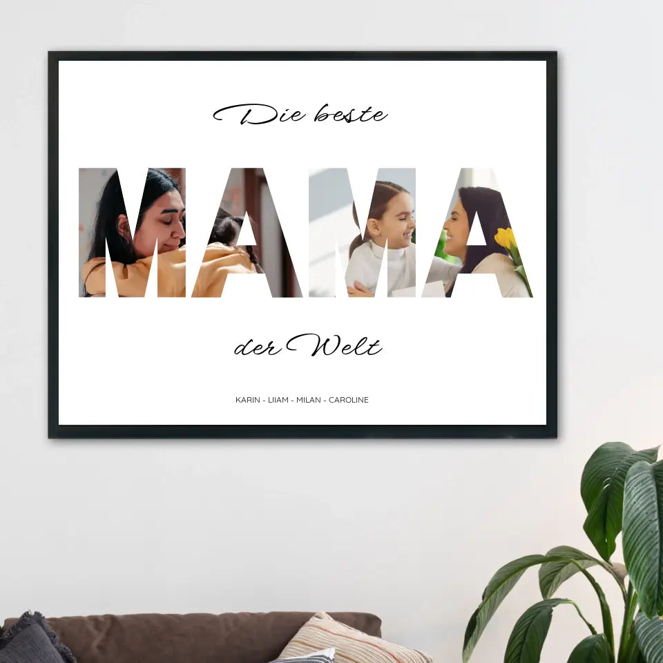 MAMA Wort Poster - Personalisiert mit Foto