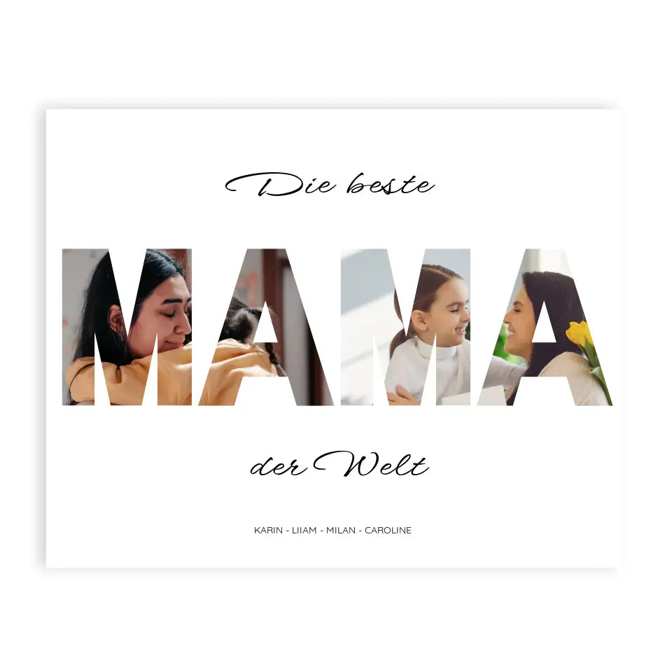 MAMA Wort Poster - Personalisiert mit Foto