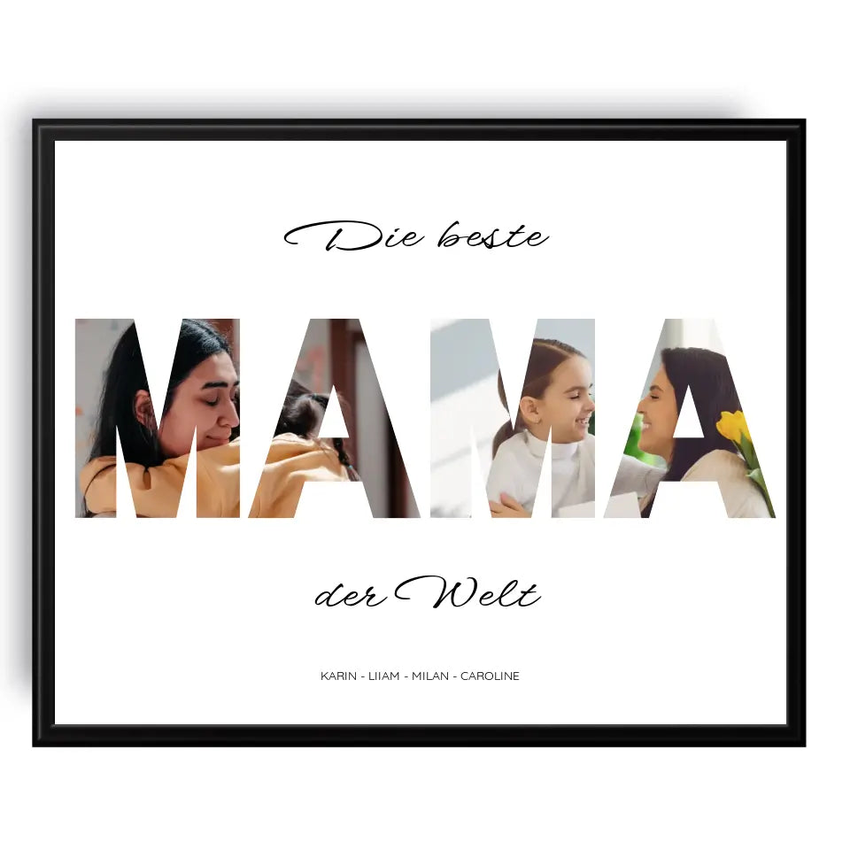 MAMA Wort Poster - Personalisiert mit Foto