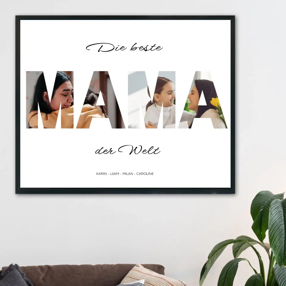MAMA Wort Poster - Personalisiert mit Foto