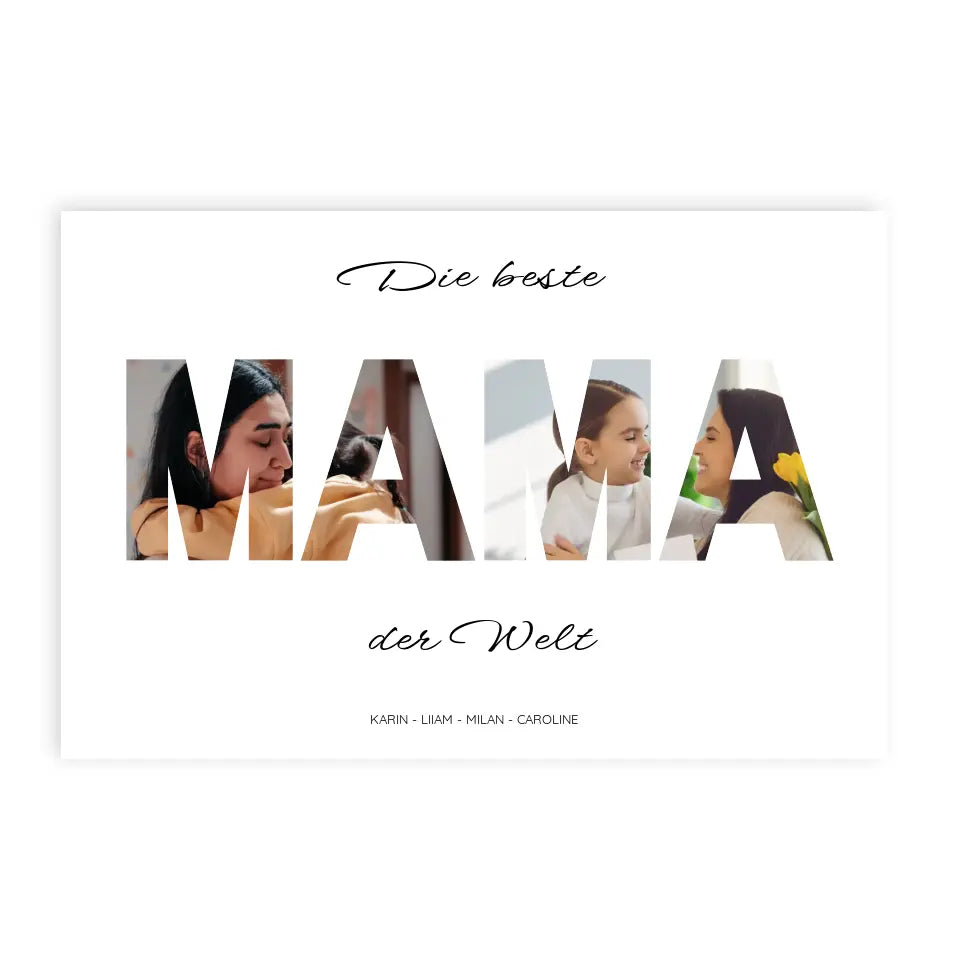 MAMA Wort Poster - Personalisiert mit Foto