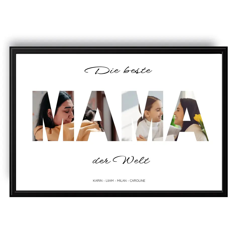 MAMA Wort Poster - Personalisiert mit Foto