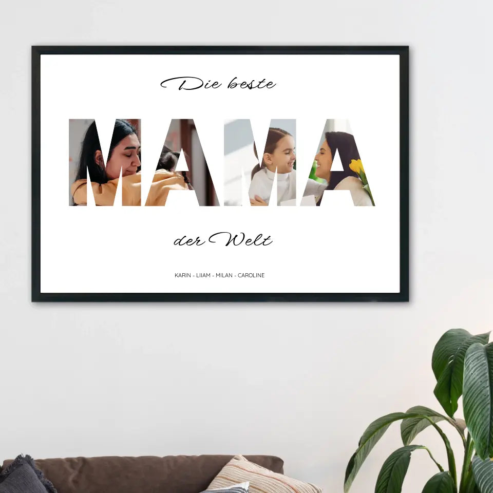 MAMA Wort Poster - Personalisiert mit Foto