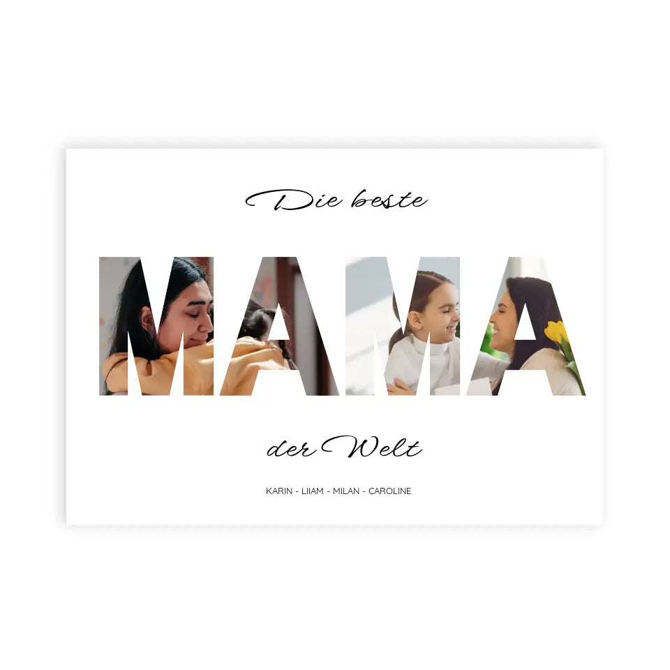 MAMA Wort Poster - Personalisiert mit Foto