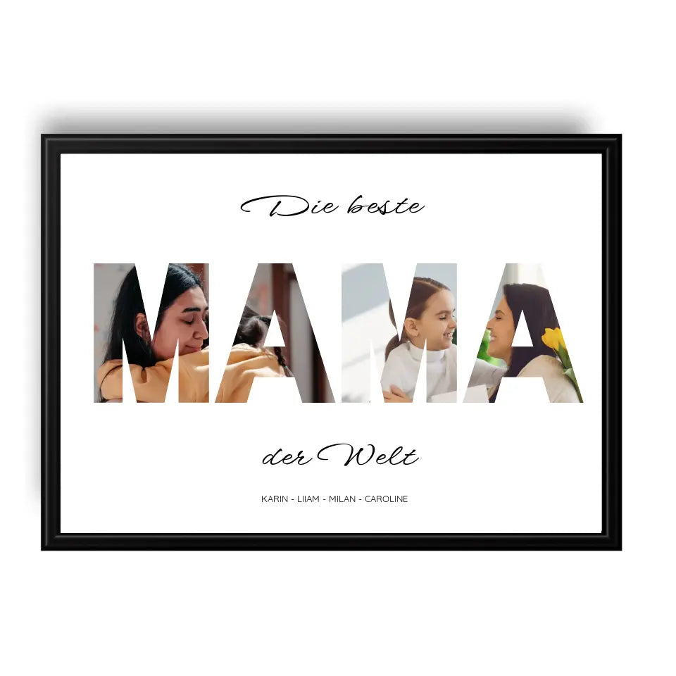 MAMA Wort Poster - Personalisiert mit Foto