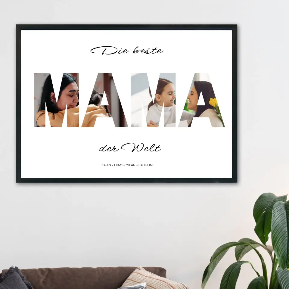 MAMA Wort Poster - Personalisiert mit Foto
