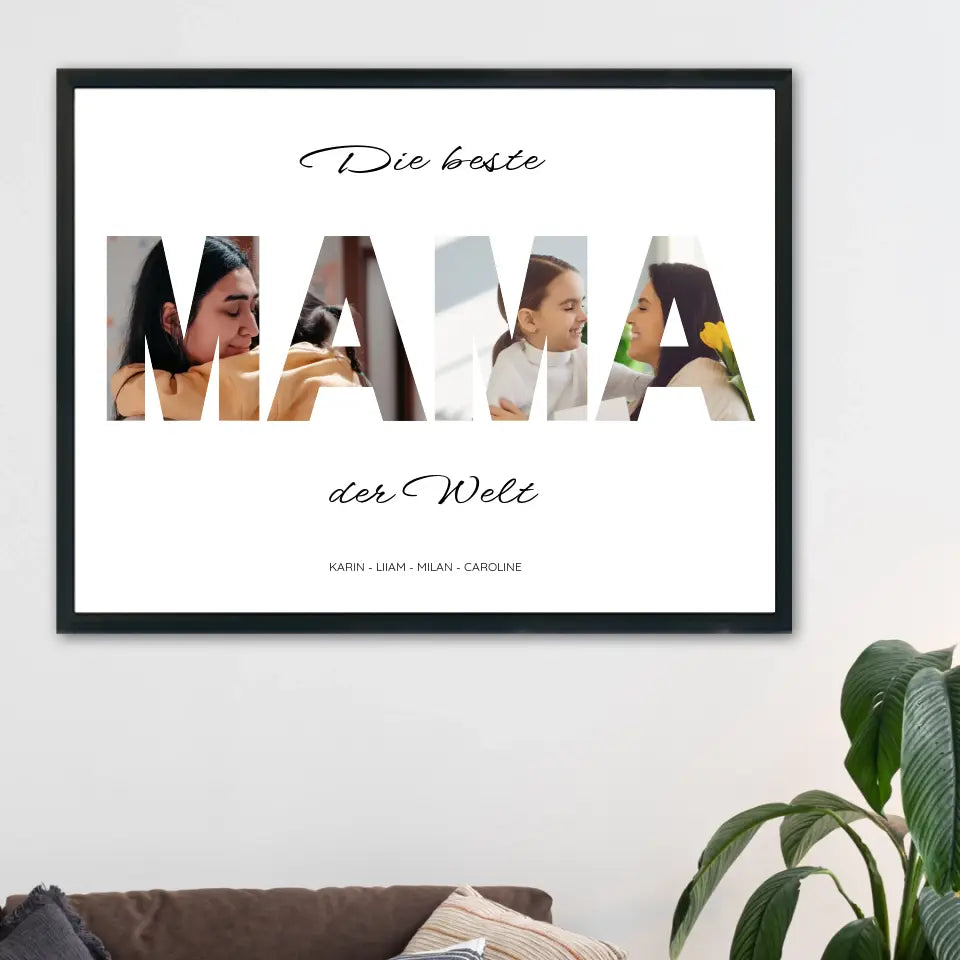MAMA Wort Poster - Personalisiert mit Foto