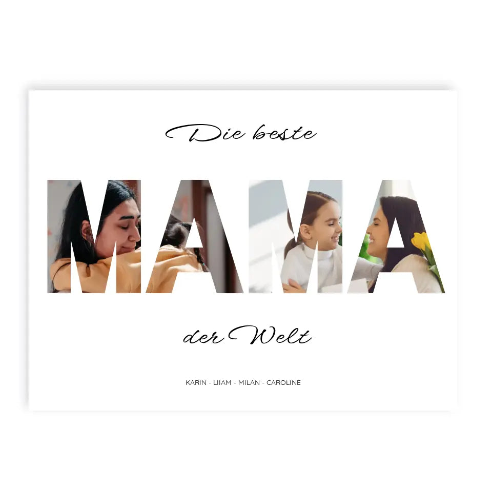MAMA Wort Poster - Personalisiert mit Foto