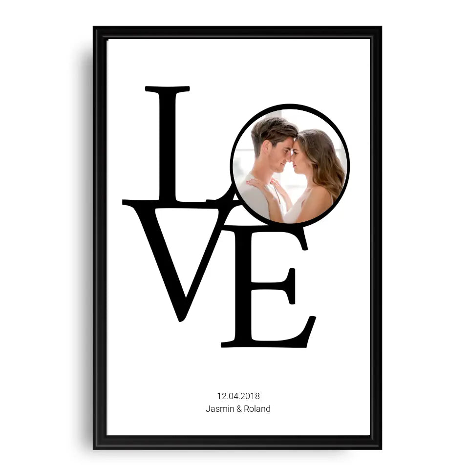 LOVE Foto Poster - Personalisiert mit Namen