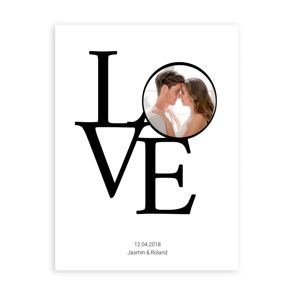 LOVE Foto Poster - Personalisiert mit Namen