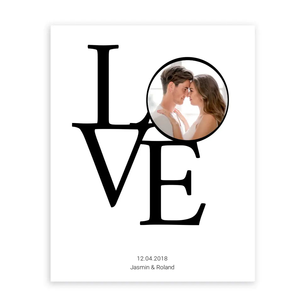 LOVE Foto Poster - Personalisiert mit Namen