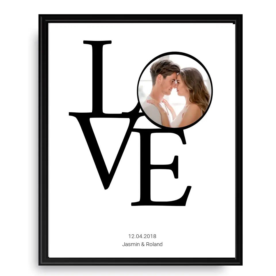 LOVE Foto Poster - Personalisiert mit Namen