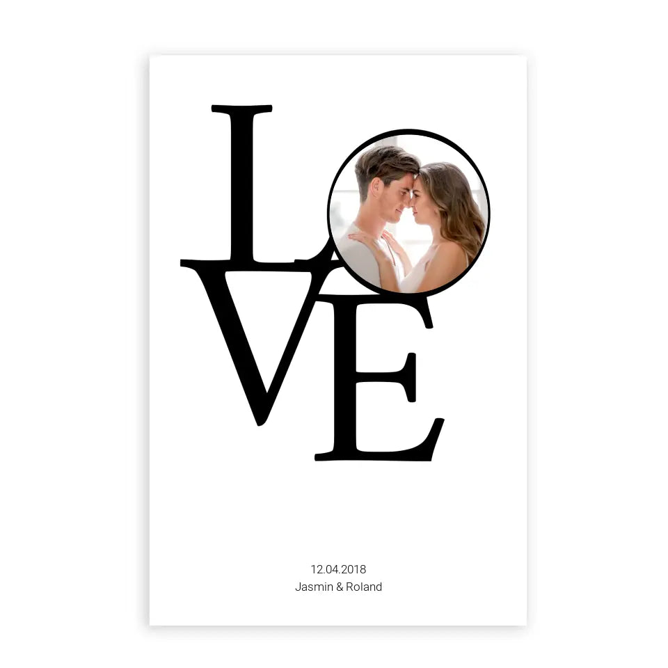 LOVE Foto Poster - Personalisiert mit Namen