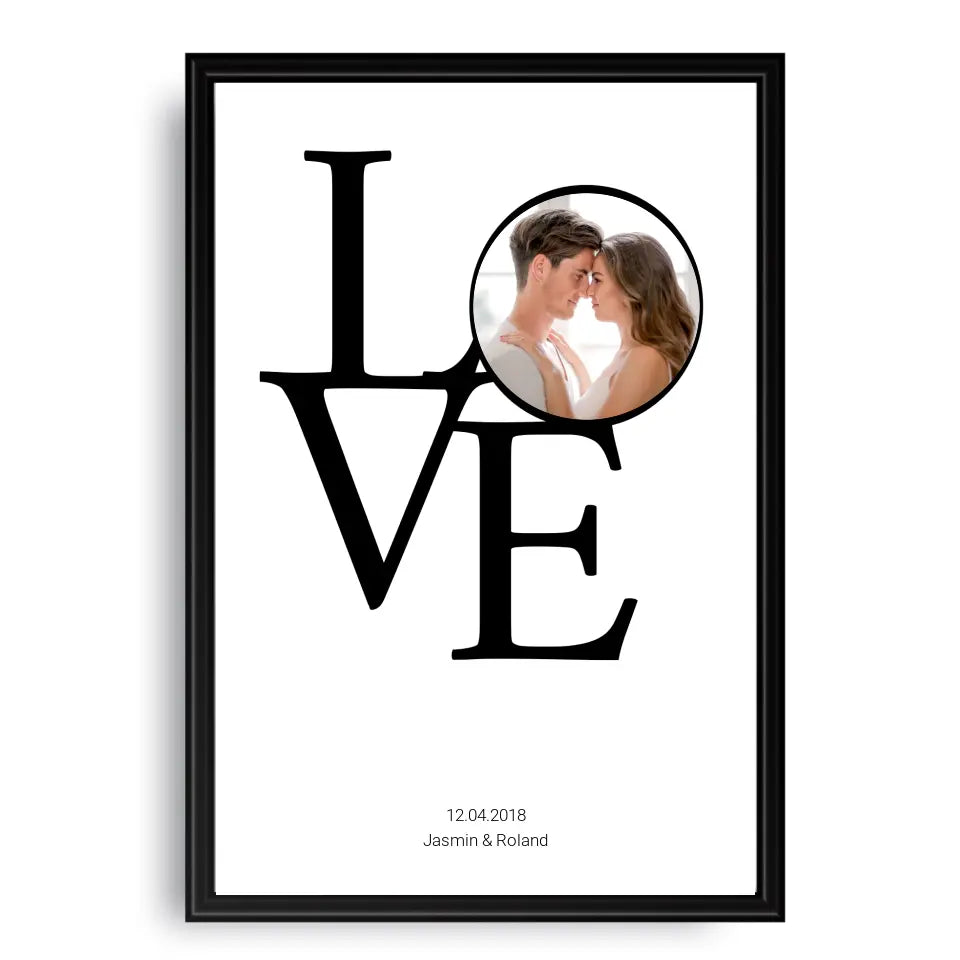 LOVE Foto Poster - Personalisiert mit Namen