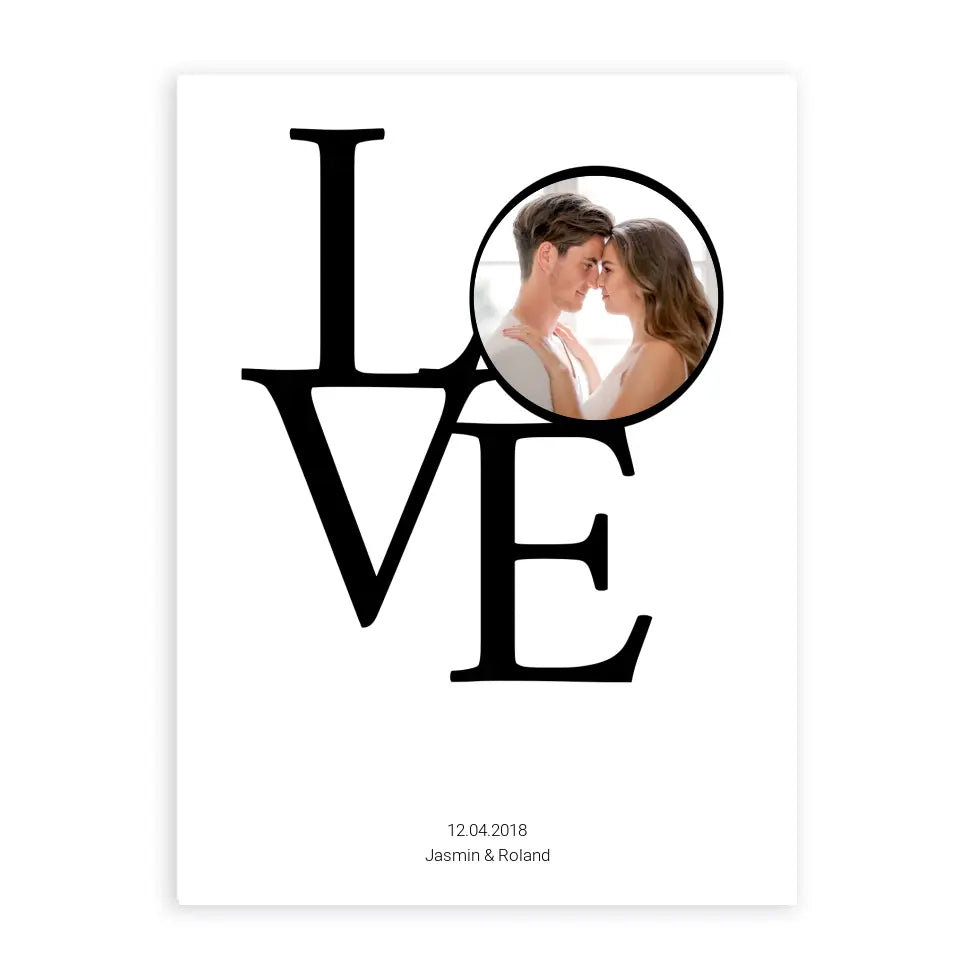 LOVE Foto Poster - Personalisiert mit Namen