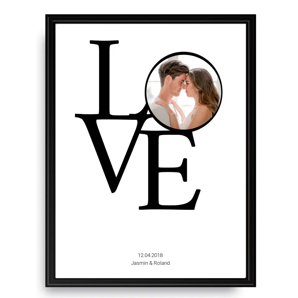LOVE Foto Poster - Personalisiert mit Namen