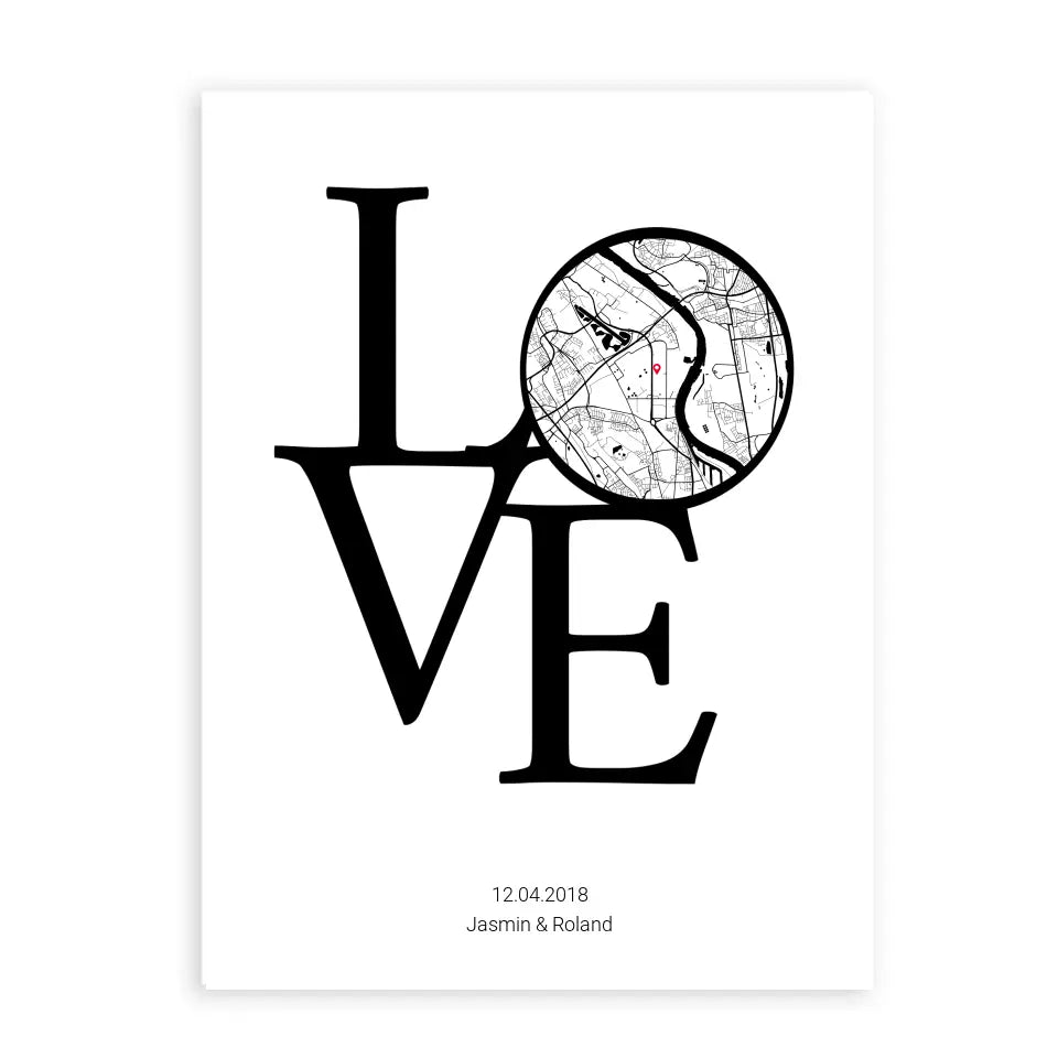 LOVE Poster Karte - Personalisiert mit Namen copy