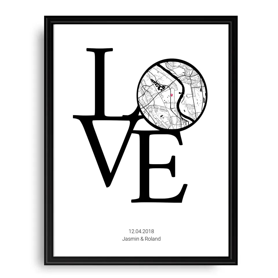 LOVE Poster Karte - Personalisiert mit Namen copy