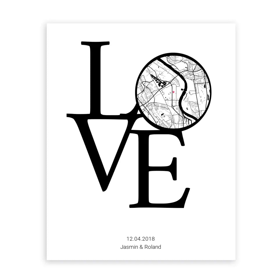 LOVE Poster Karte - Personalisiert mit Namen copy