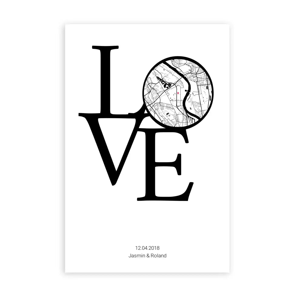 LOVE Poster Karte - Personalisiert mit Namen copy