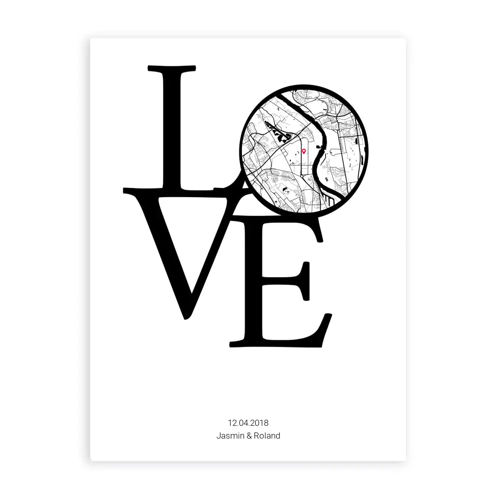 LOVE Poster Karte - Personalisiert mit Namen copy