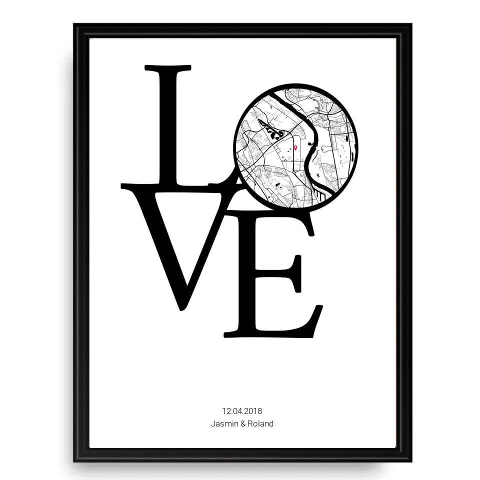 LOVE Poster Karte - Personalisiert mit Namen copy