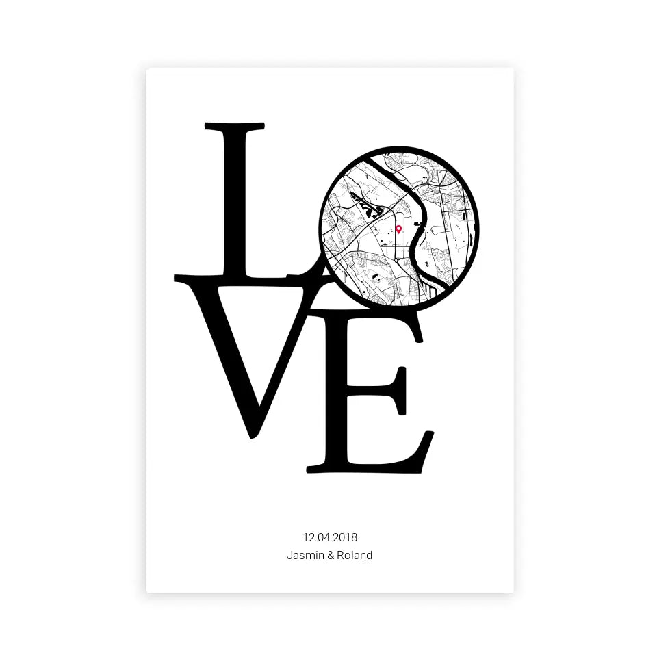 LOVE Poster Karte - Personalisiert mit Namen copy
