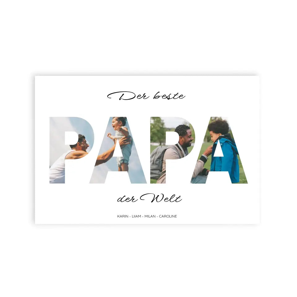 Papa Wort Poster - Personalisiert mit Foto