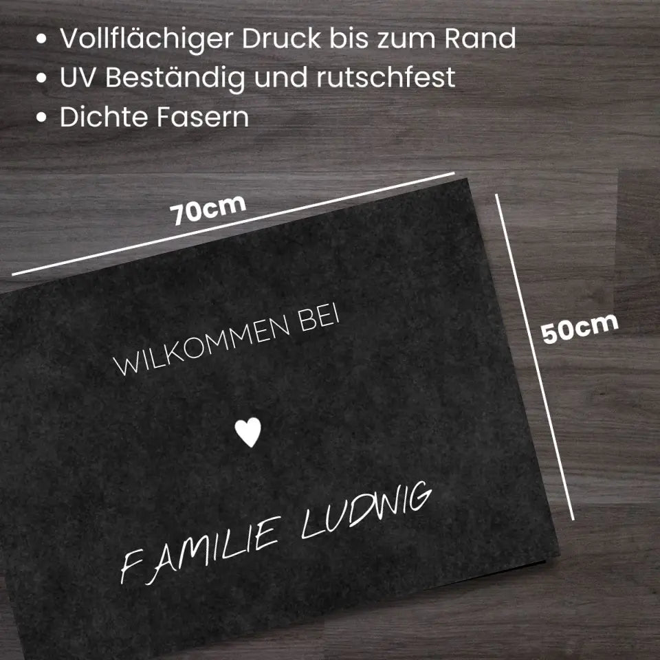 Fußmatte Willkommen - Personalisierbare Fußmatte