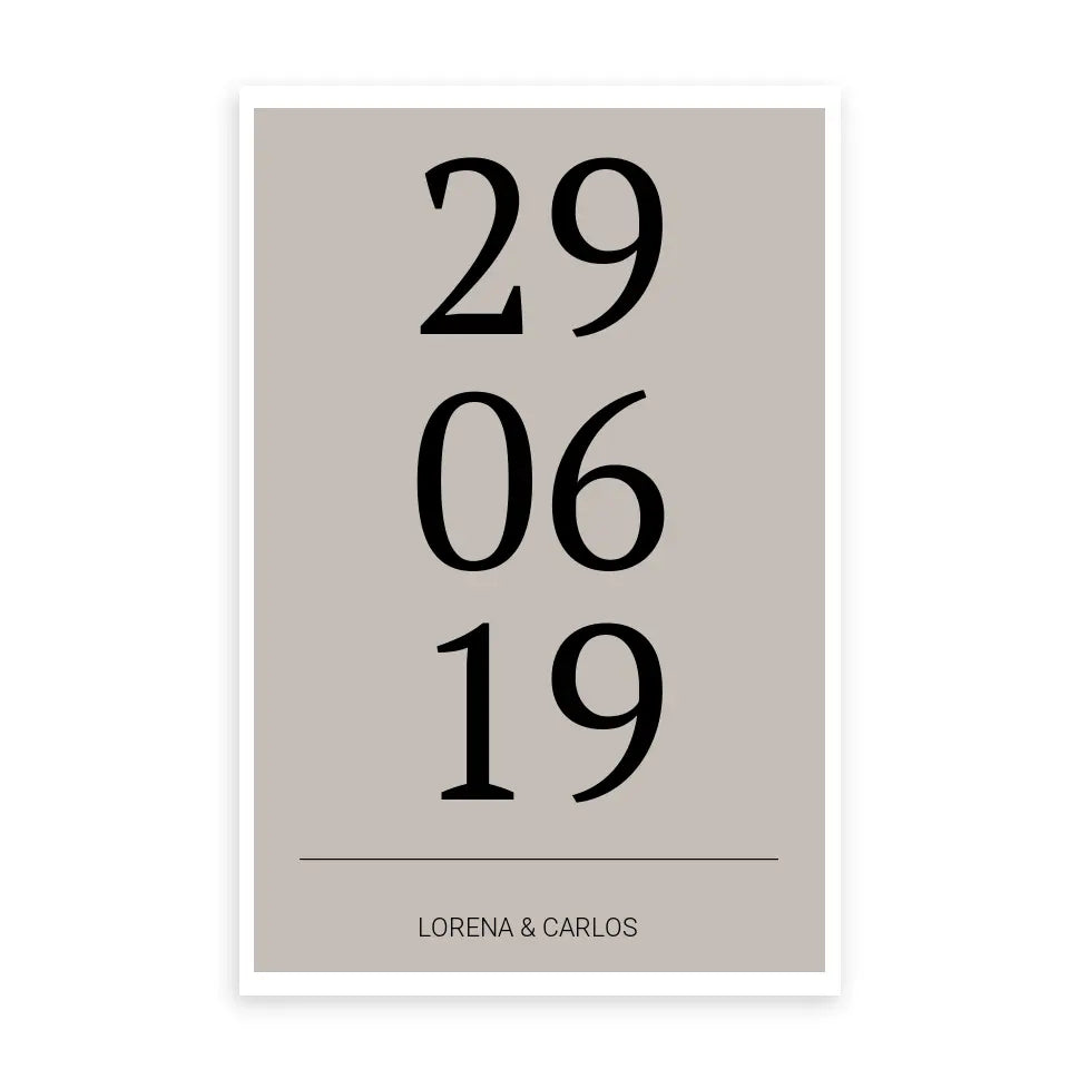 Horizontal Datum Poster - Personalisiert mit Namen