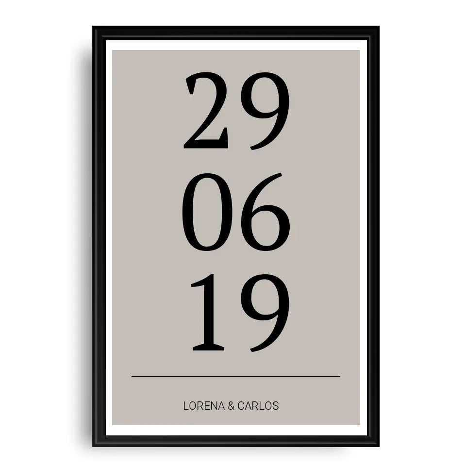 Horizontal Datum Poster - Personalisiert mit Namen