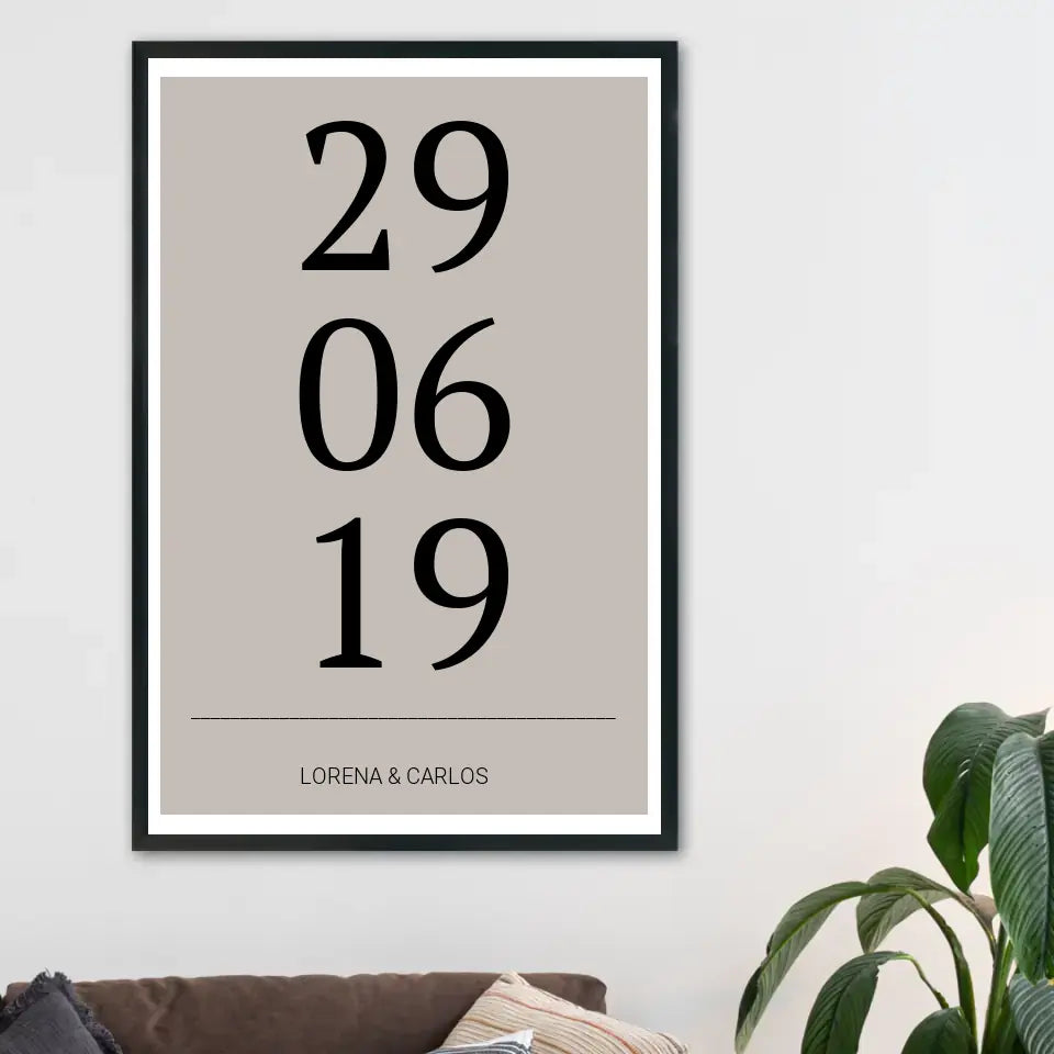 Horizontal Datum Poster - Personalisiert mit Namen
