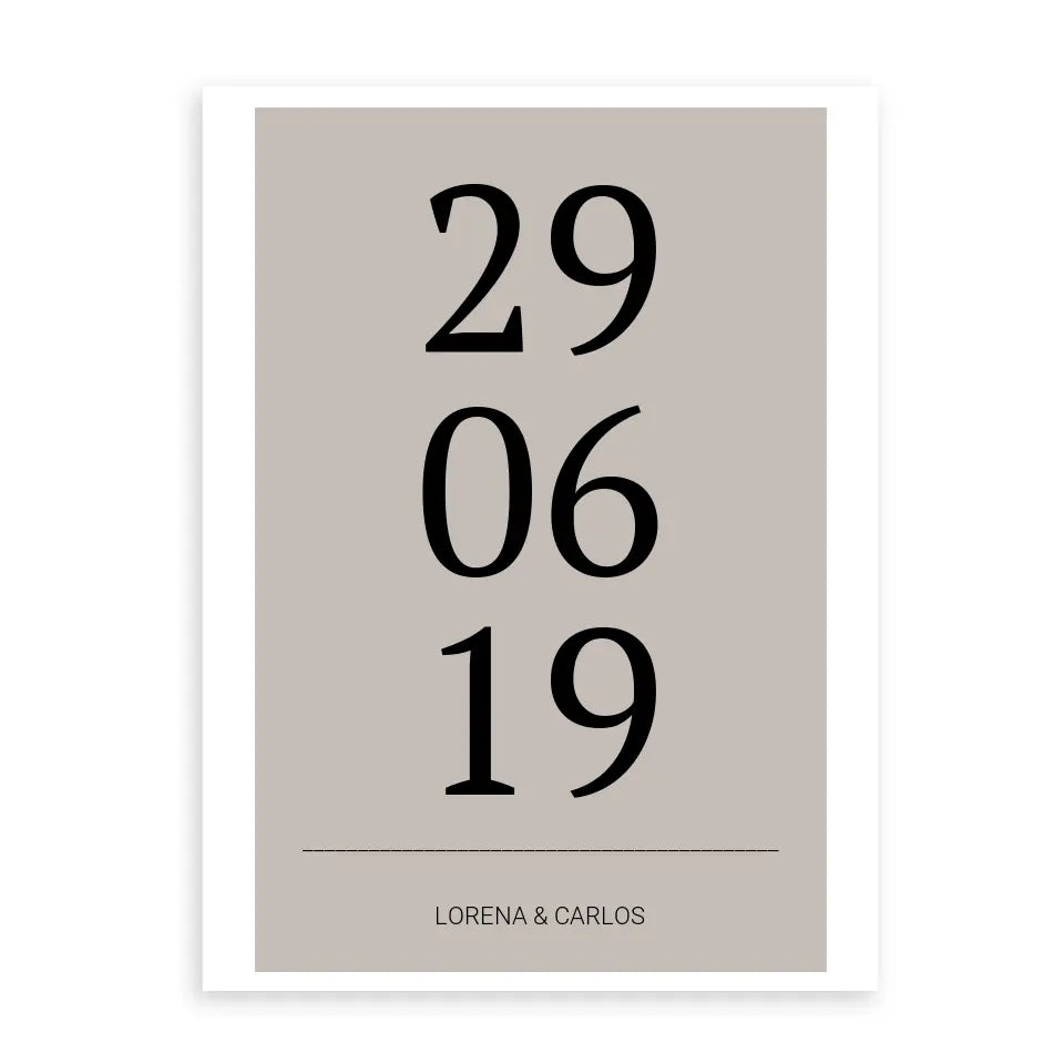 Horizontal Datum Poster - Personalisiert mit Namen