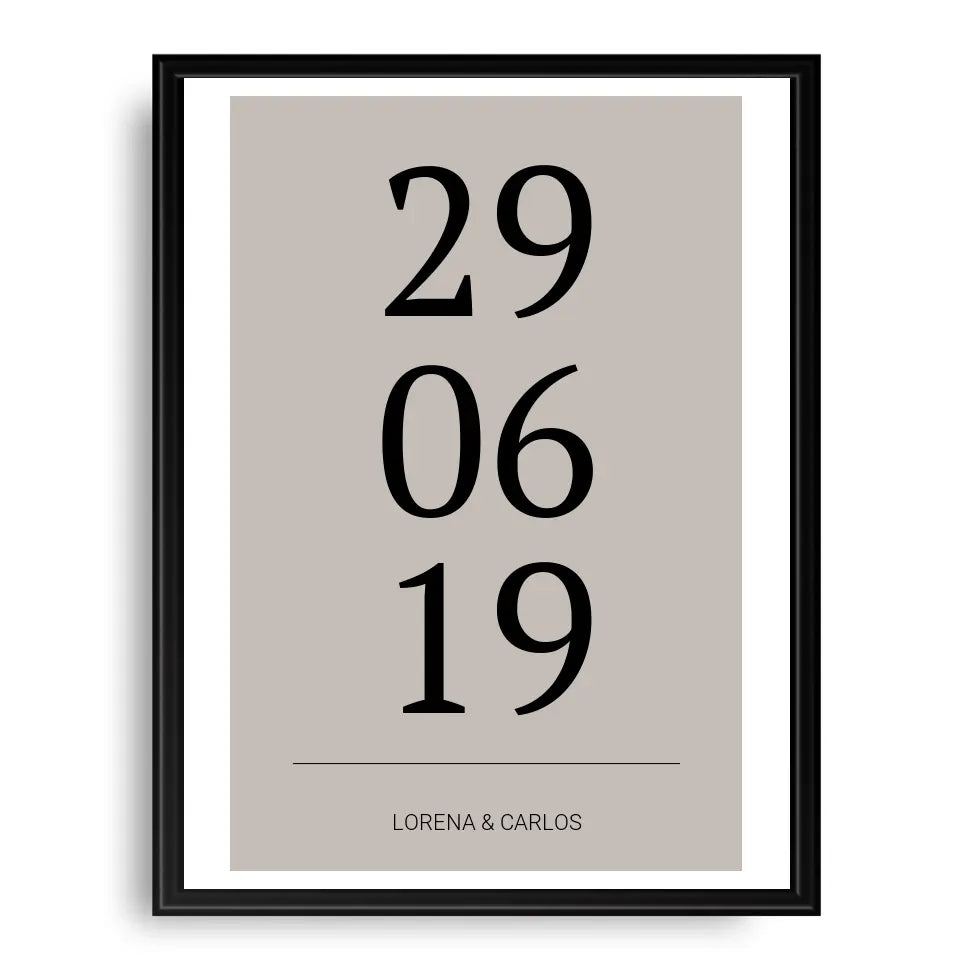 Horizontal Datum Poster - Personalisiert mit Namen