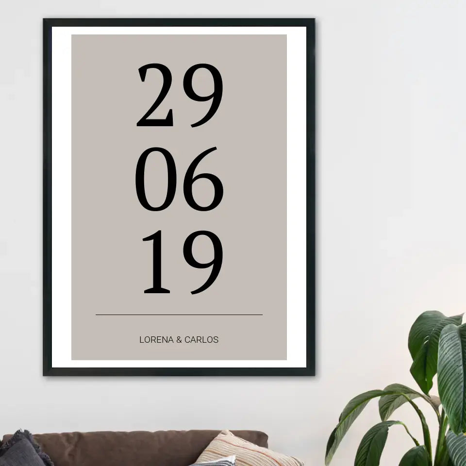 Horizontal Datum Poster - Personalisiert mit Namen