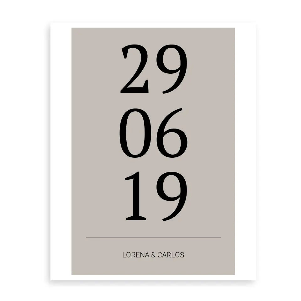 Horizontal Datum Poster - Personalisiert mit Namen