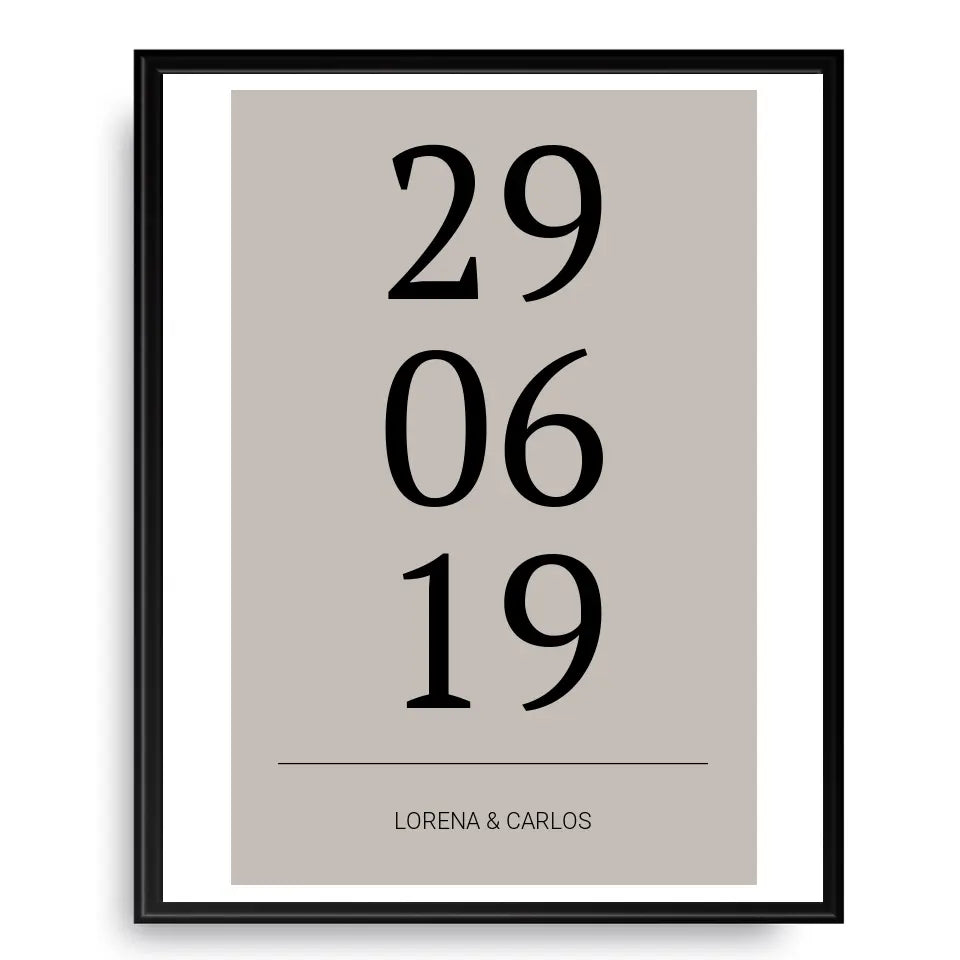 Horizontal Datum Poster - Personalisiert mit Namen
