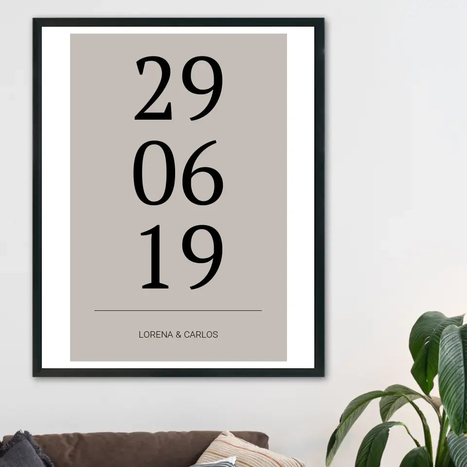 Horizontal Datum Poster - Personalisiert mit Namen