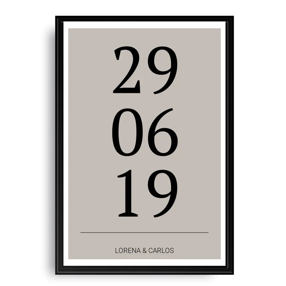 Horizontal Datum Poster - Personalisiert mit Namen